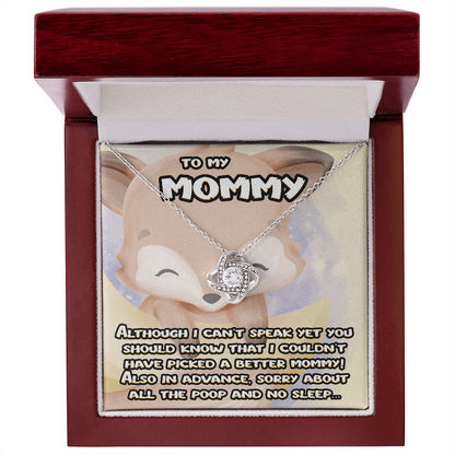 To My Mommy - Gift From Baby - Love Knot Necklace - JustFamilyThings