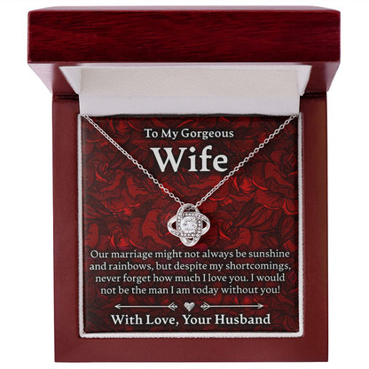 To My Gorgeous Wife - Love Knot Necklace - JustFamilyThings