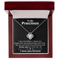 Load image into Gallery viewer, To My Precious, I Am Not Perfect - Love Knot Necklace - JustFamilyThings

