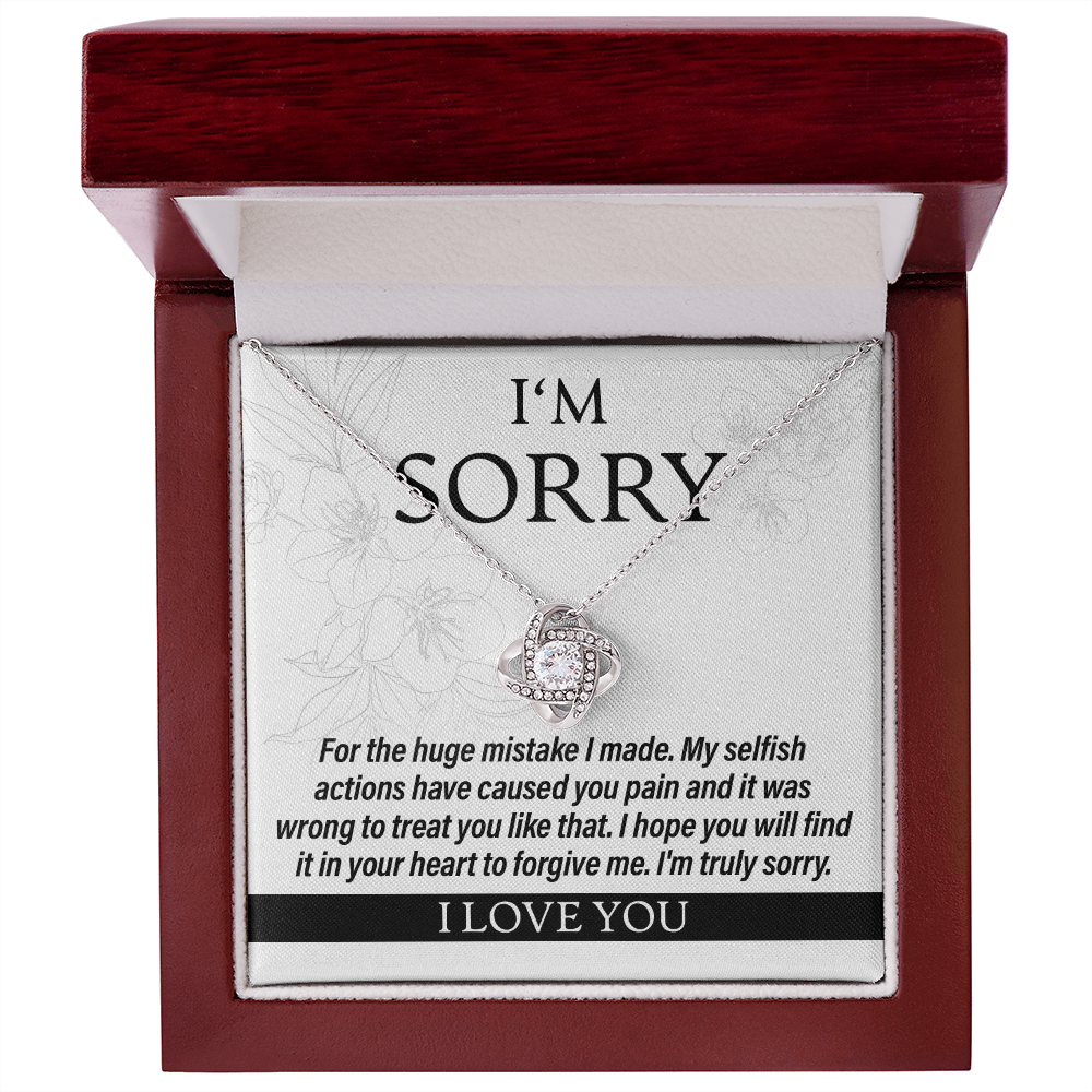I'm Sorry For My Actions - Love Knot Necklace - JustFamilyThings