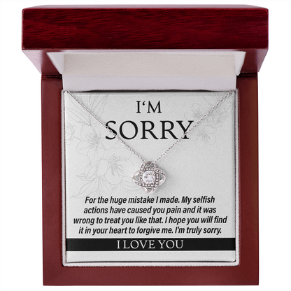 I'm Sorry For My Actions - Love Knot Necklace - JustFamilyThings