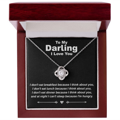 Hungry While Thinking About You - Love Knot Necklace - JustFamilyThings