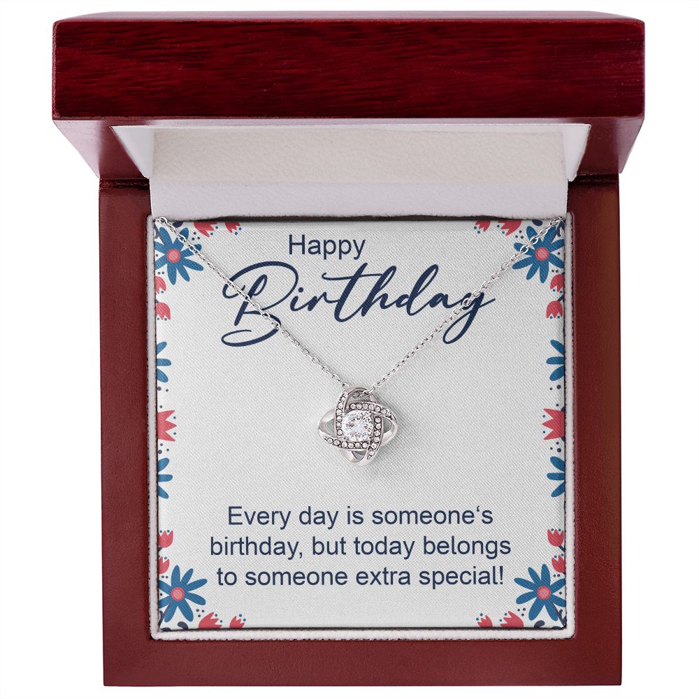 Happy Birthday - Love Knot Necklace - JustFamilyThings