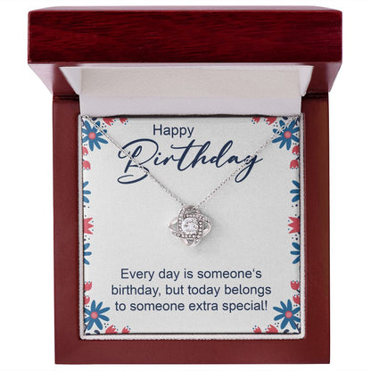 Happy Birthday - Love Knot Necklace - JustFamilyThings