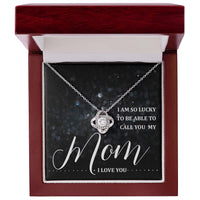 Load image into Gallery viewer, Able To Call You Mom - Love Knot Necklace - JustFamilyThings
