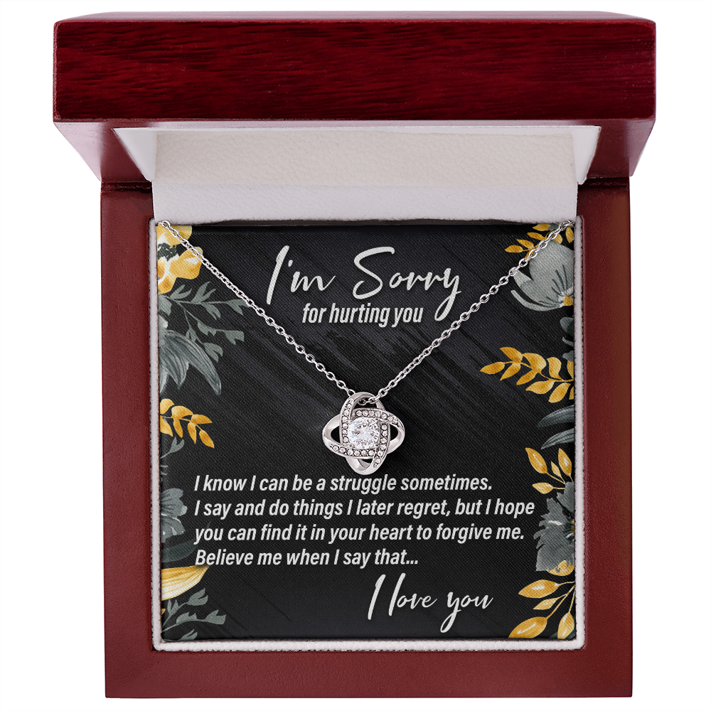 I'm Sorry For Hurting You, Flowers - Love Knot Necklace - JustFamilyThings
