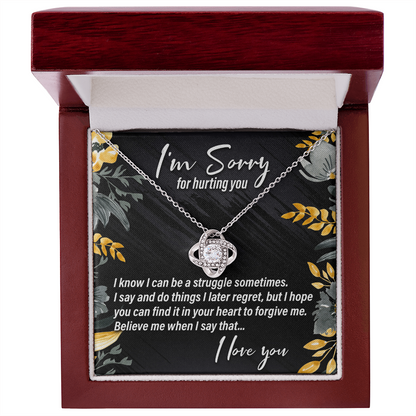 I'm Sorry For Hurting You, Flowers - Love Knot Necklace - JustFamilyThings
