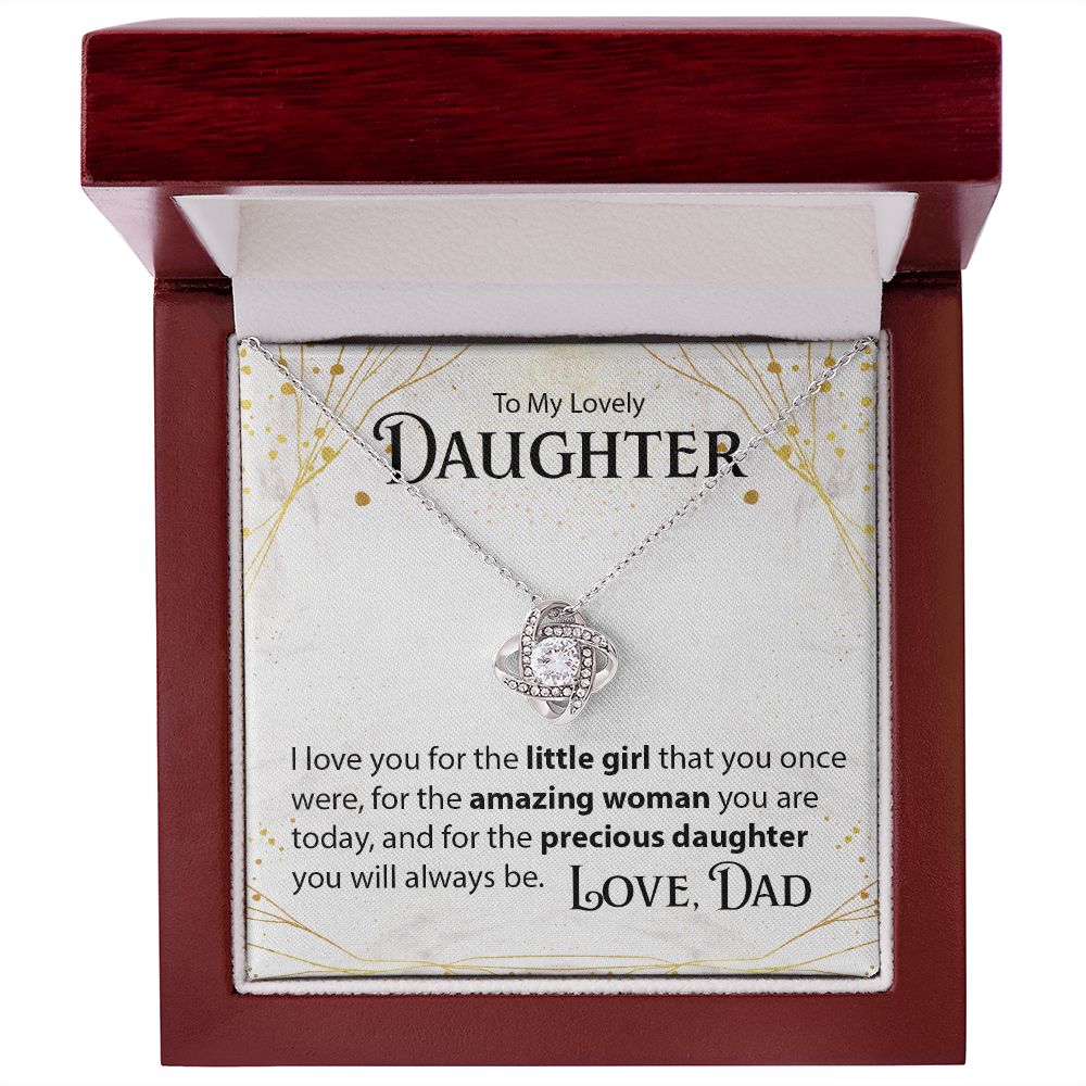 To My Daughter, From Dad - Love Knot Necklace - JustFamilyThings