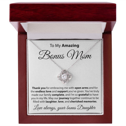 To The Amazing Bonus Mom - Love Knot Necklace