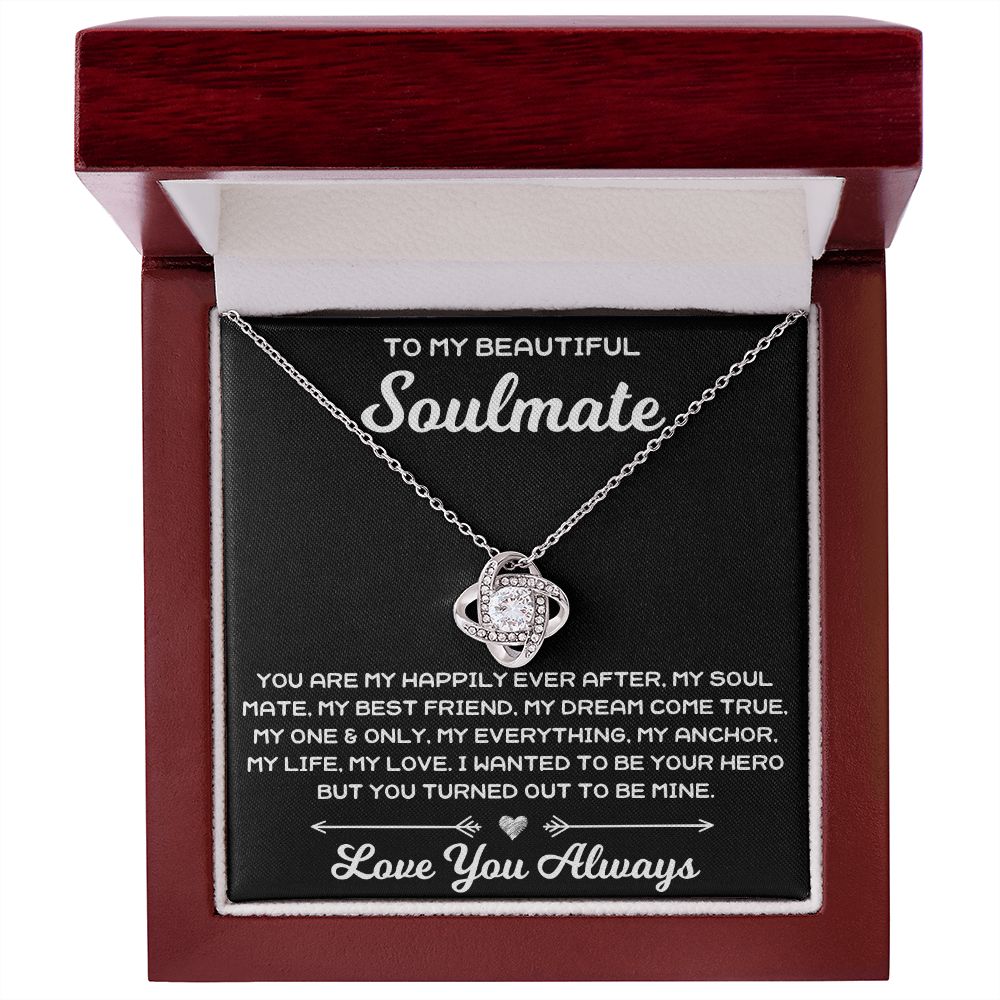 To My Beautiful Soulmate - Love Knot Necklace - JustFamilyThings