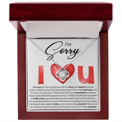 I'm Sorry, I Love You - Love Knot Necklace