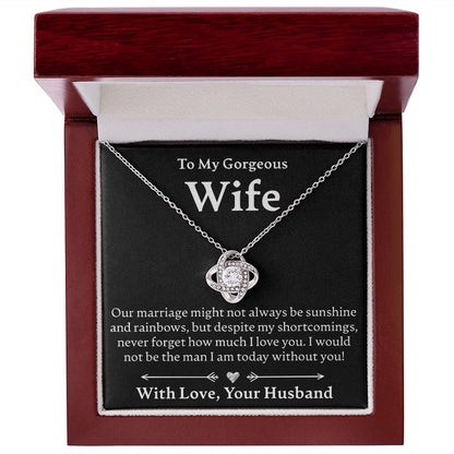To My Gorgeous Wife - Love Knot Necklace - JustFamilyThings