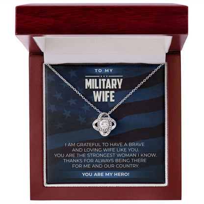 Military Wife - Love Knot Necklace - JustFamilyThings
