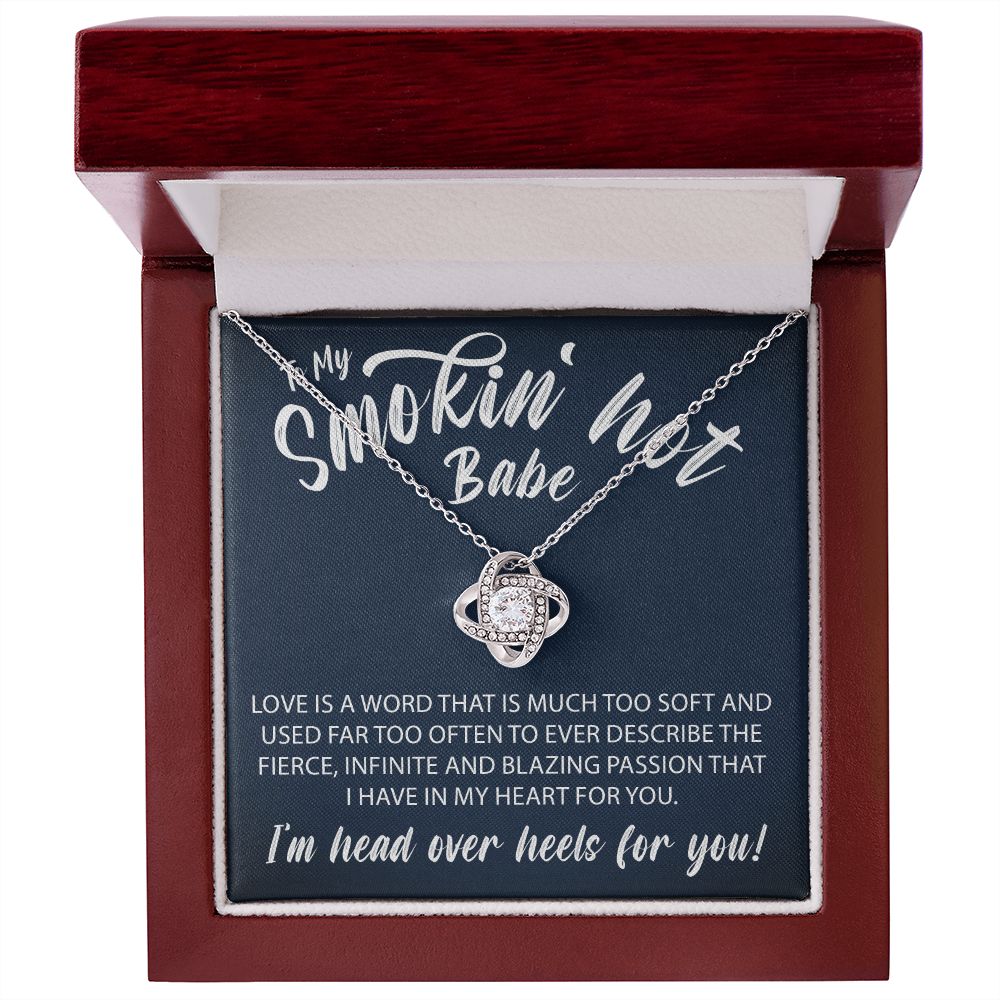 To My Smokin Hot Babe - Love Knot Necklace - JustFamilyThings