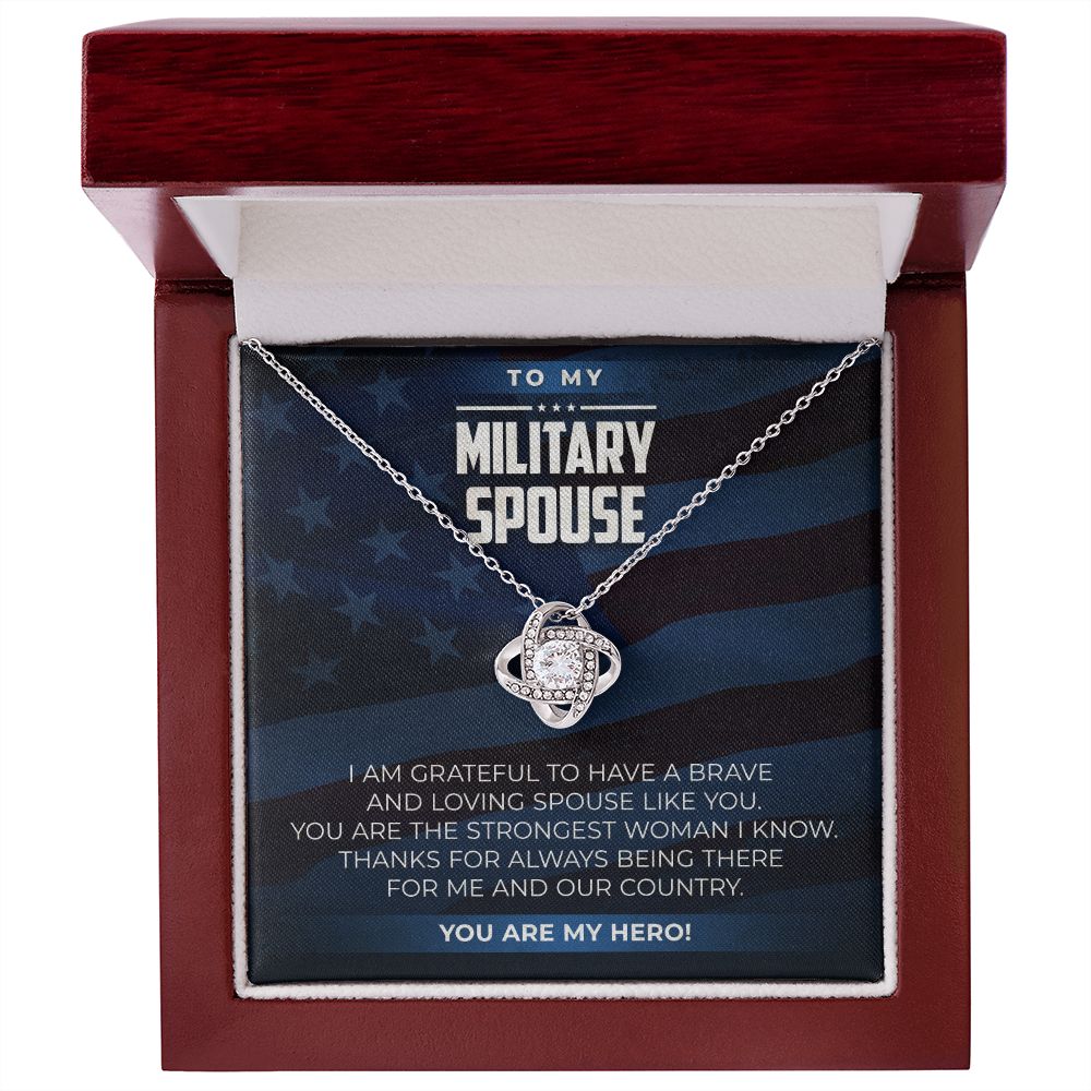 Military Spouse - Love Knot Necklace - JustFamilyThings
