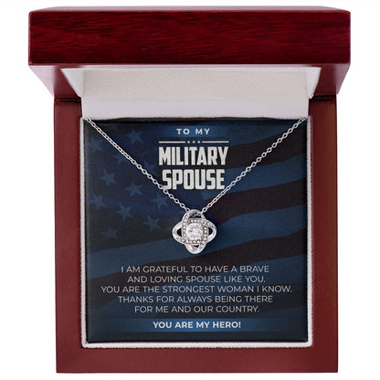 Military Spouse - Love Knot Necklace - JustFamilyThings