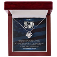 Load image into Gallery viewer, Military Spouse - Love Knot Necklace - JustFamilyThings
