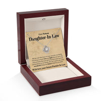 Load image into Gallery viewer, To Our Future Daughter In Law - We Are Over The Moon - Love Knot Necklace - JustFamilyThings
