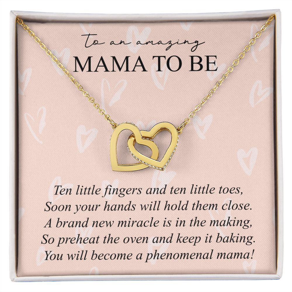 To An Amazing Mama To Be - Interlocking Hearts Necklace - JustFamilyThings