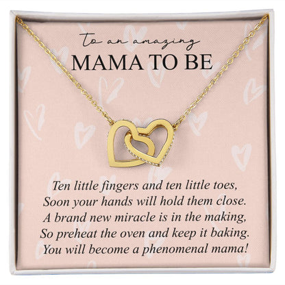 To An Amazing Mama To Be - Interlocking Hearts Necklace - JustFamilyThings