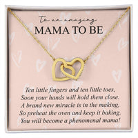 Load image into Gallery viewer, To An Amazing Mama To Be - Interlocking Hearts Necklace - JustFamilyThings
