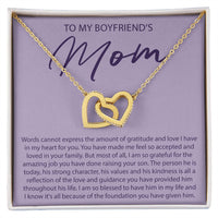 Load image into Gallery viewer, To My Boyfriends Mom - Word Cannot Express My Gratitude - Interlocking Hearts Necklace - JustFamilyThings
