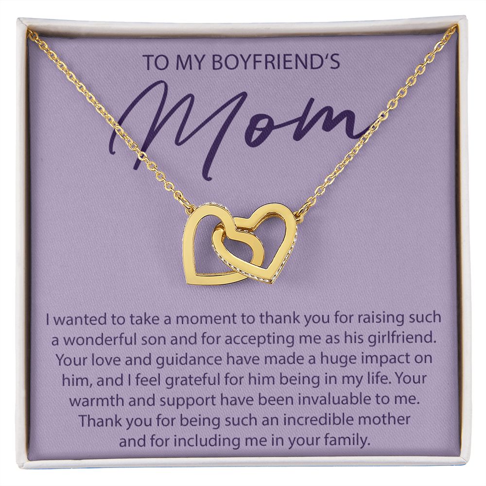 To My Boyfriends Mom - I Wanted To Take A Moment - Interlocking Hearts Necklace - JustFamilyThings
