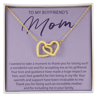 Load image into Gallery viewer, To My Boyfriends Mom - I Wanted To Take A Moment - Interlocking Hearts Necklace - JustFamilyThings
