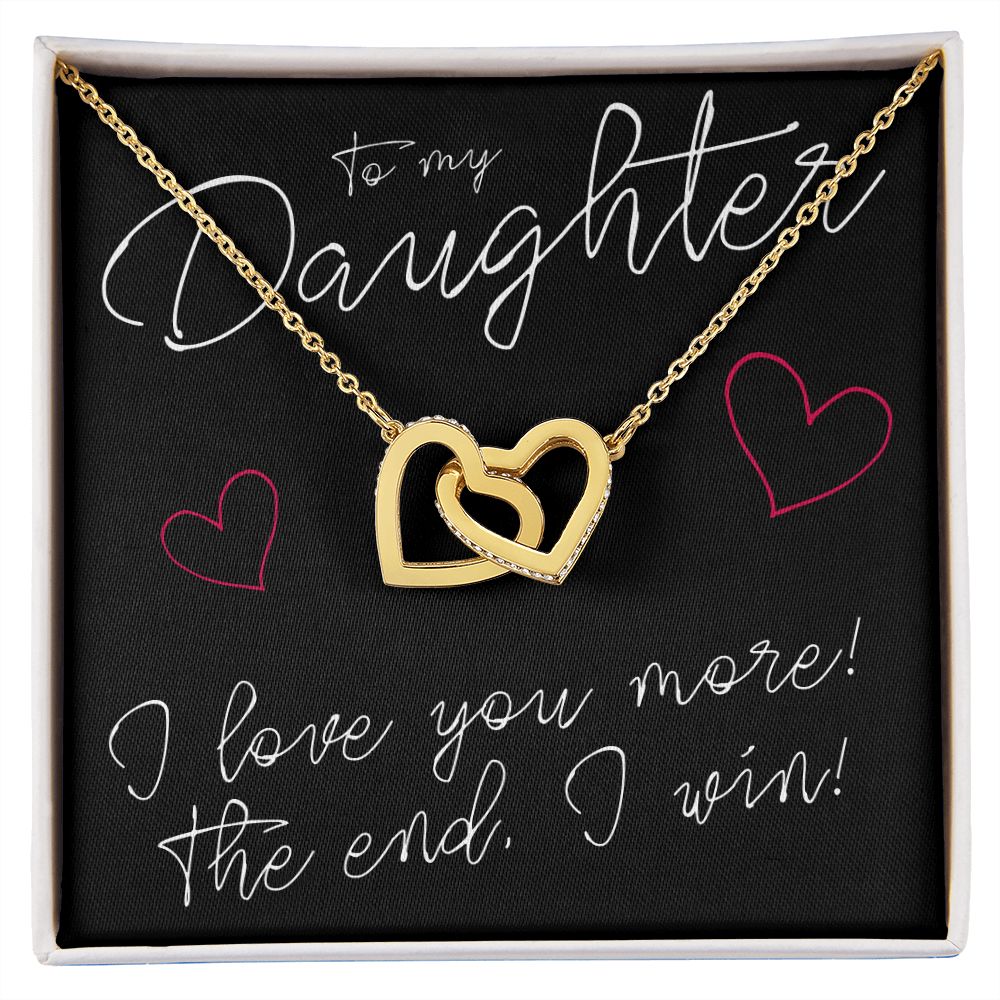 To My Daughter, I Love You More - Interlocking Hearts Necklace - JustFamilyThings