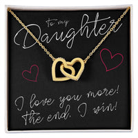 Load image into Gallery viewer, To My Daughter, I Love You More - Interlocking Hearts Necklace - JustFamilyThings
