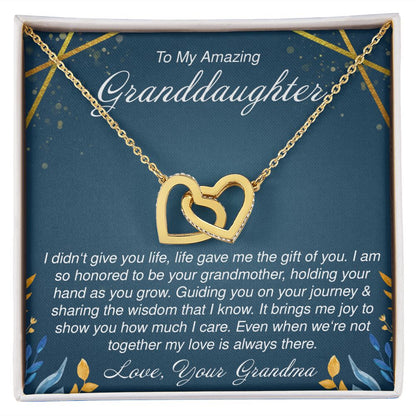 To My Amazing Granddaughter - Interlocking Hearts Necklace - JustFamilyThings