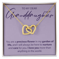 Load image into Gallery viewer, To My Dear Granddaughter - You Are A Precious Flower - Interlocking Hearts Necklace - JustFamilyThings
