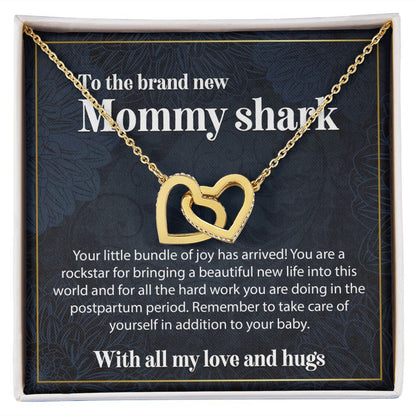 To The Brandnew Mommy Shark - Interlocking Hearts Necklace