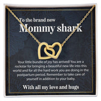 Load image into Gallery viewer, To The Brandnew Mommy Shark - Interlocking Hearts Necklace
