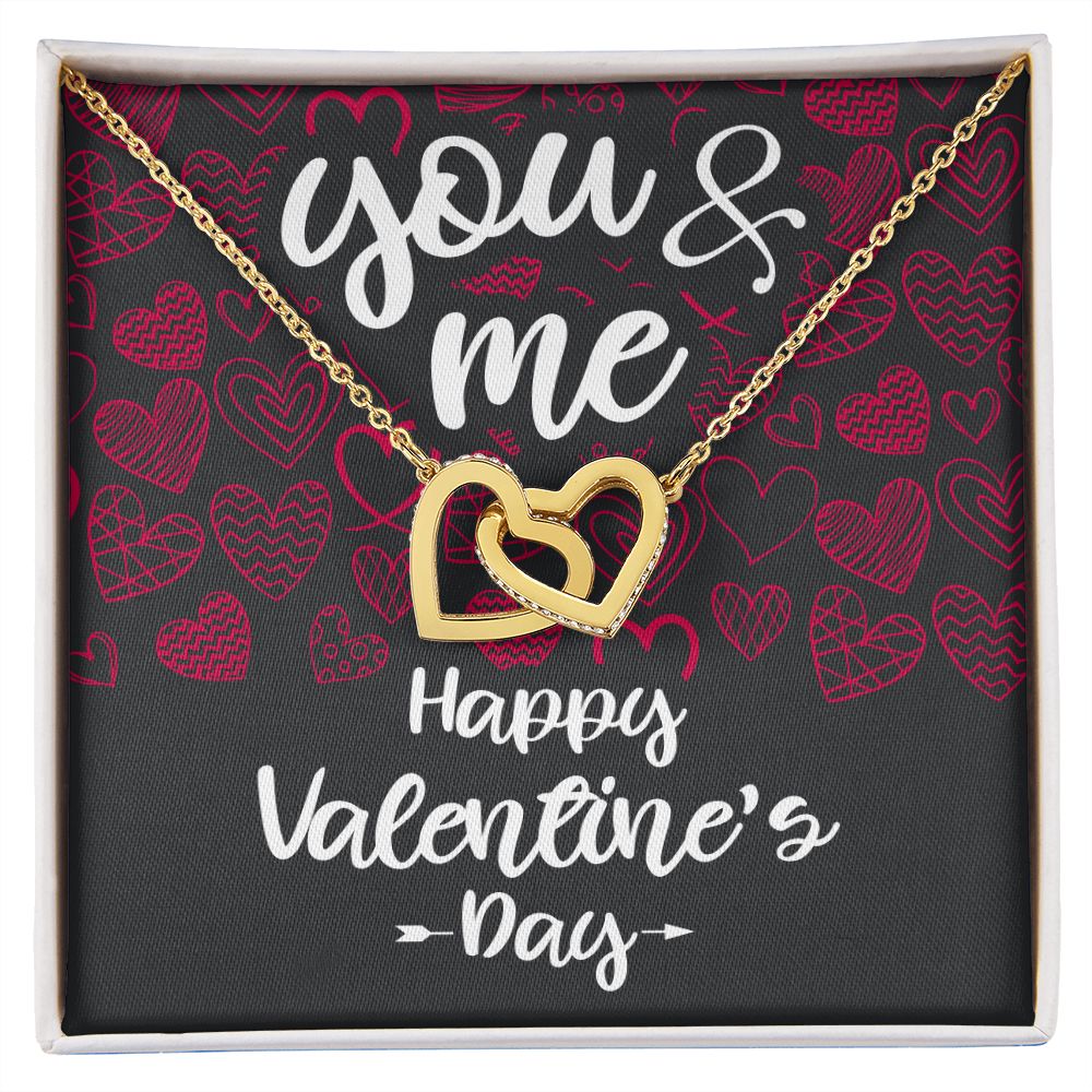 You & Me, Happy Valentine's Day - Interlocking Hearts Necklace - JustFamilyThings