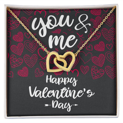 You & Me, Happy Valentine's Day - Interlocking Hearts Necklace - JustFamilyThings