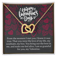Load image into Gallery viewer, Happy Valentine&#39;s Day - Interlocking Hearts Necklace - JustFamilyThings
