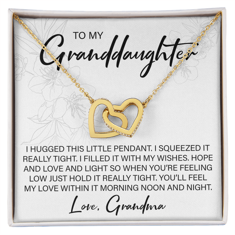 To My Granddaughter From Grandma - Interlocking Hearts Necklace - JustFamilyThings