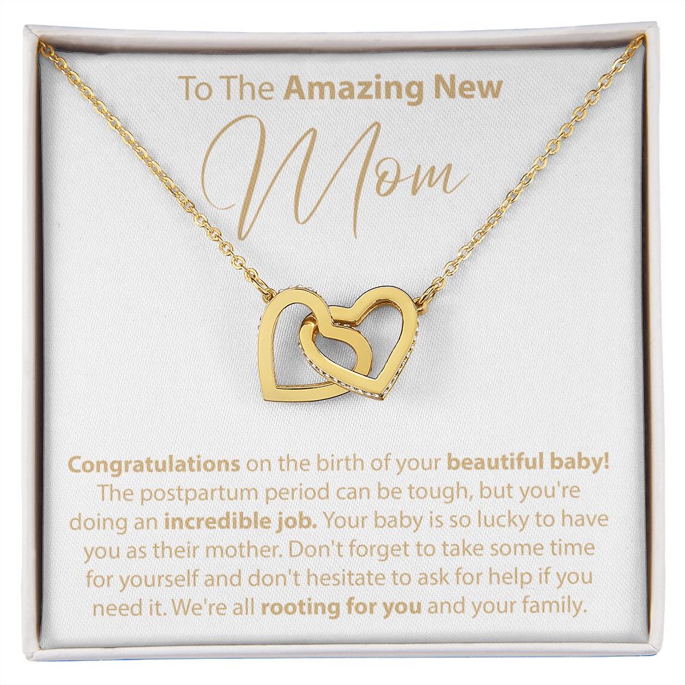 To The Amazing New Mom - Interlocking Hearts Necklace