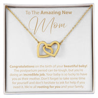 Load image into Gallery viewer, To The Amazing New Mom - Interlocking Hearts Necklace
