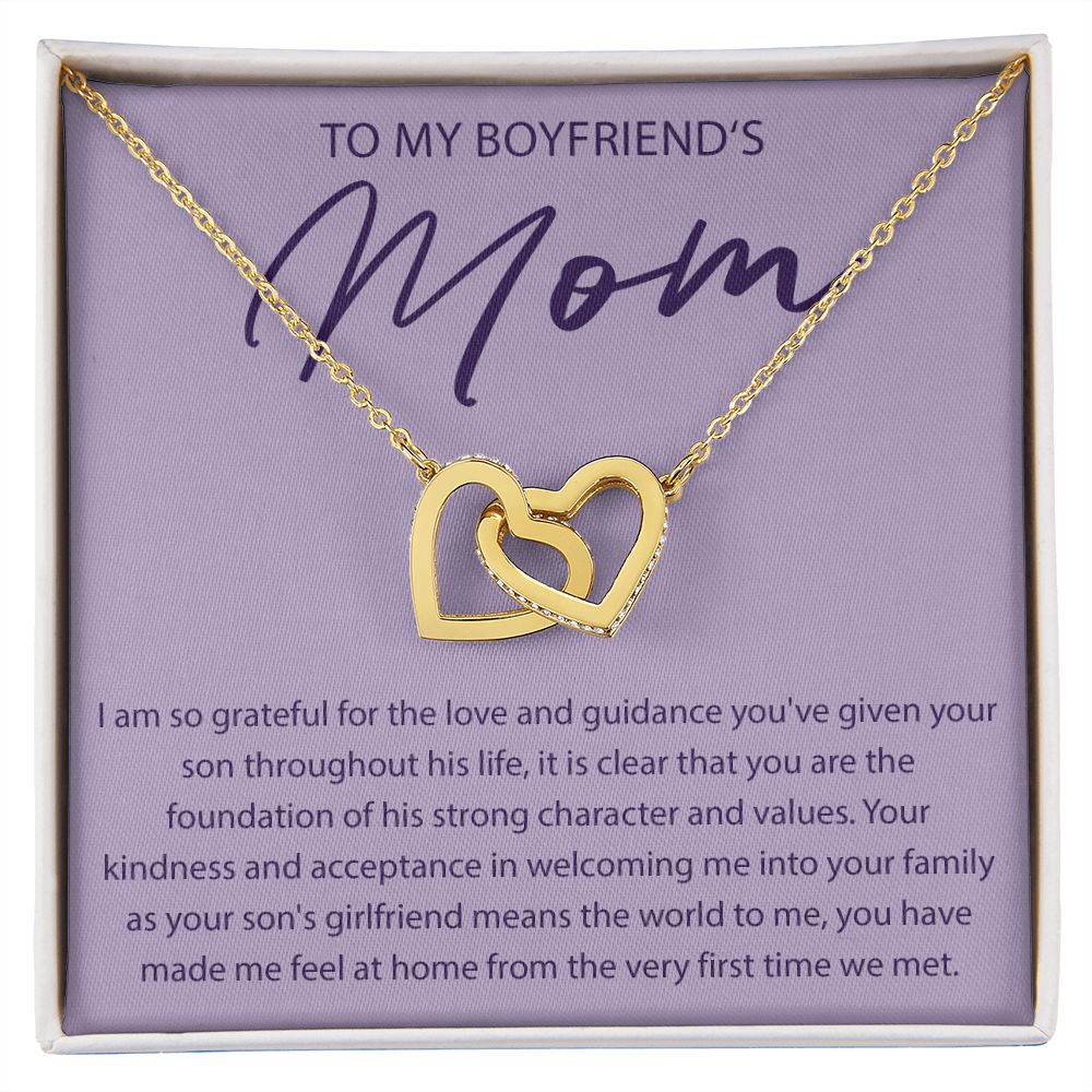 To My Boyfriends Mom - I Am So Grateful - Interlocking Hearts Necklace - JustFamilyThings