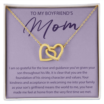 To My Boyfriends Mom - I Am So Grateful - Interlocking Hearts Necklace - JustFamilyThings