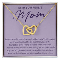 Load image into Gallery viewer, To My Boyfriends Mom - I Am So Grateful - Interlocking Hearts Necklace - JustFamilyThings
