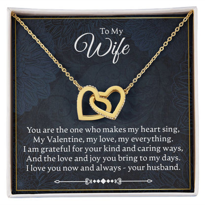 To My Wife - You Are The One - Interlocking Hearts Necklace - JustFamilyThings