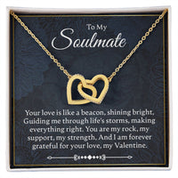 Load image into Gallery viewer, To My Soulmate - Your Love Is Like A Beacon - Interlocking Hearts Necklace - JustFamilyThings
