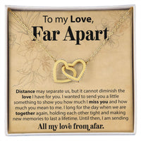 Load image into Gallery viewer, To My Love Across The Miles - Distance May Separate Us - Interlocking Hearts Necklace - JustFamilyThings
