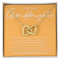 Load image into Gallery viewer, To My Dear Granddaughter - You Are A Treasure - Interlocking Hearts Necklace - JustFamilyThings
