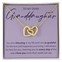 Load image into Gallery viewer, To My Dear Granddaughter - You Are A Blessing - Interlocking Hearts Necklace - JustFamilyThings
