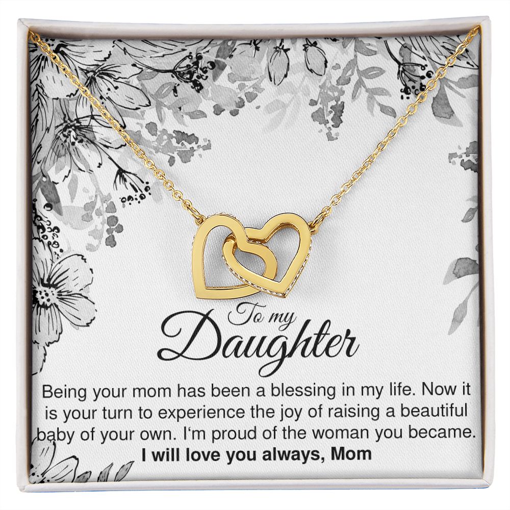 To My Pregnant Daughter - Interlocking Hearts Necklace - JustFamilyThings
