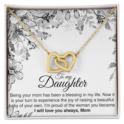 To My Pregnant Daughter - Interlocking Hearts Necklace - JustFamilyThings